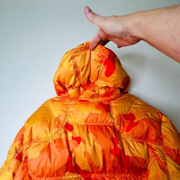 Kru St. Moritz Yellow Pink Orange Camo Front Button Zip Long Sleeve Hood Jacket - Picture 10 of 16